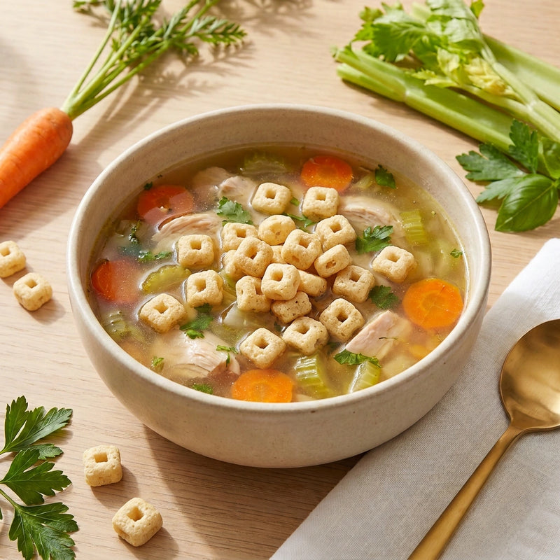 Chicken Vegetable Soup with QuinoaQuill Crunch