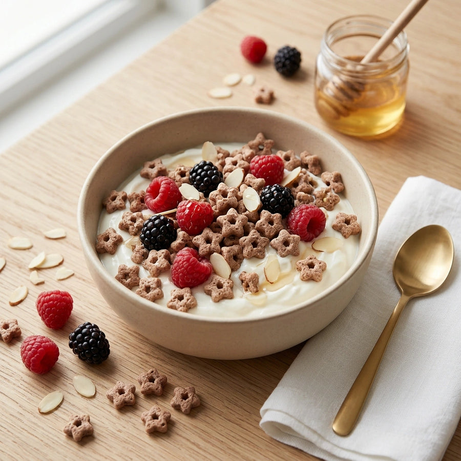 Cocoa Berry Greek Yogurt Bowl with QuinoaQuill Cocoa