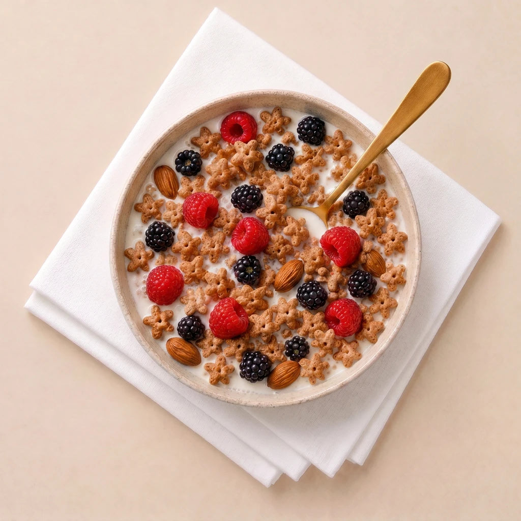 Gluten free cinnamon quinoa cereal with milk