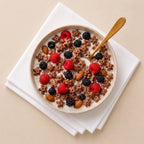 Gluten free cocoa quinoa cereal with milk