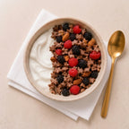 Organic cocoa quinoa cereal with berries