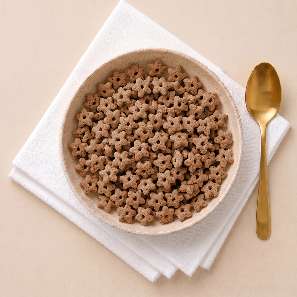 Cocoa quinoa breakfast cereal in a bowl