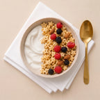 QinoaQuill organic quinoa cereal wth ygurt and berries