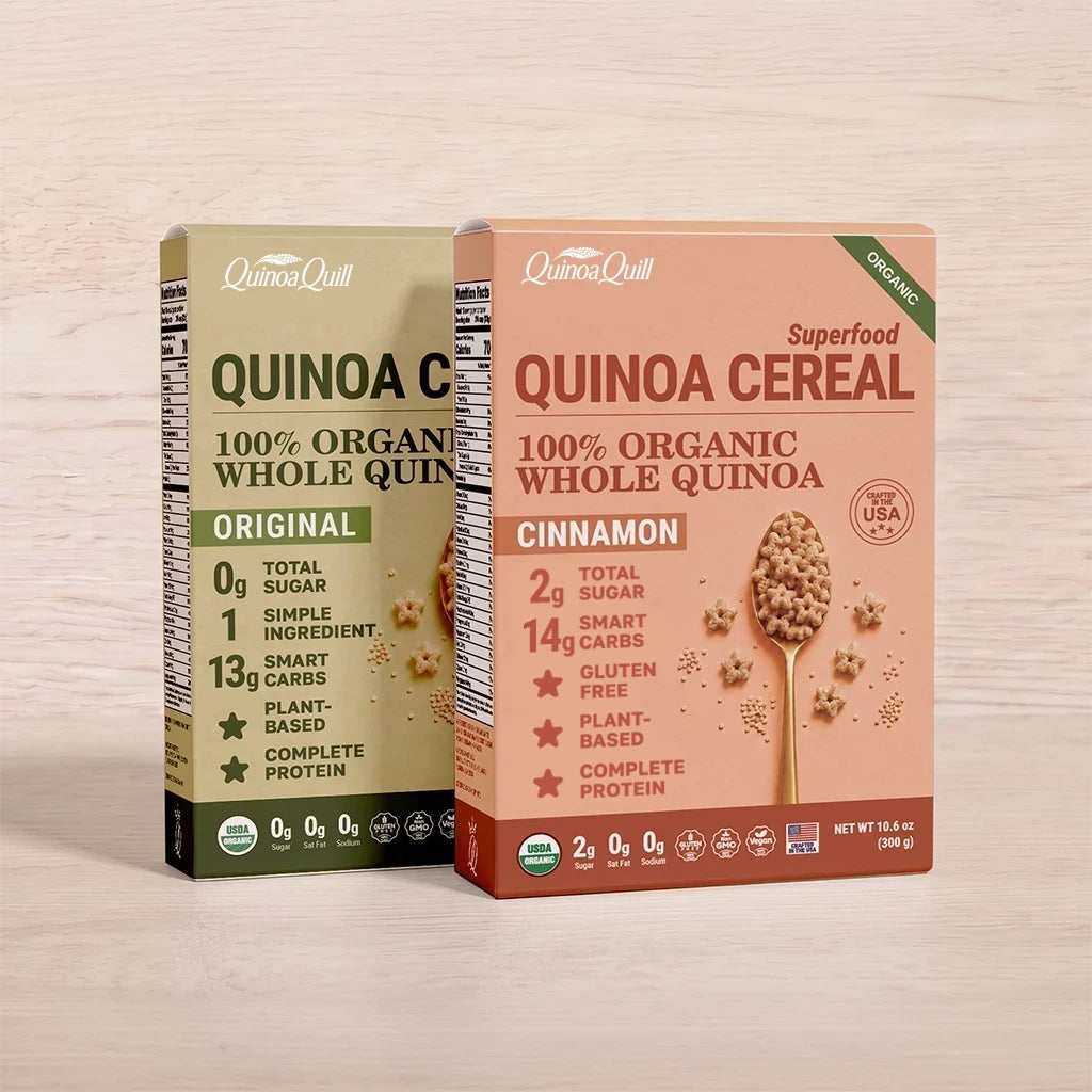Organic quinoa cereal variety pack Original and Cinnamon