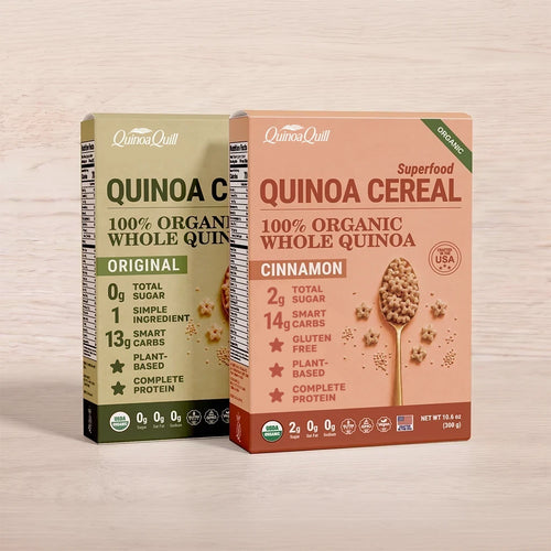 Organic quinoa cereal variety pack Original and Cinnamon