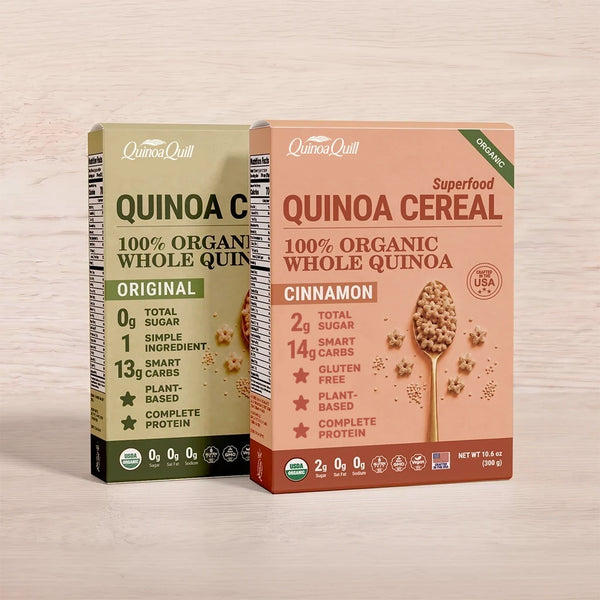 Organic quinoa cereal variety pack Original and Cinnamon