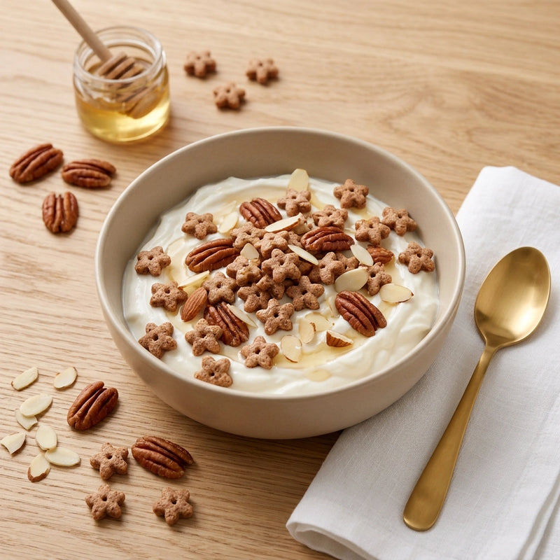 Cinnamon Pecan Greek Yogurt Bowl with QuinoaQuill Cinnamon