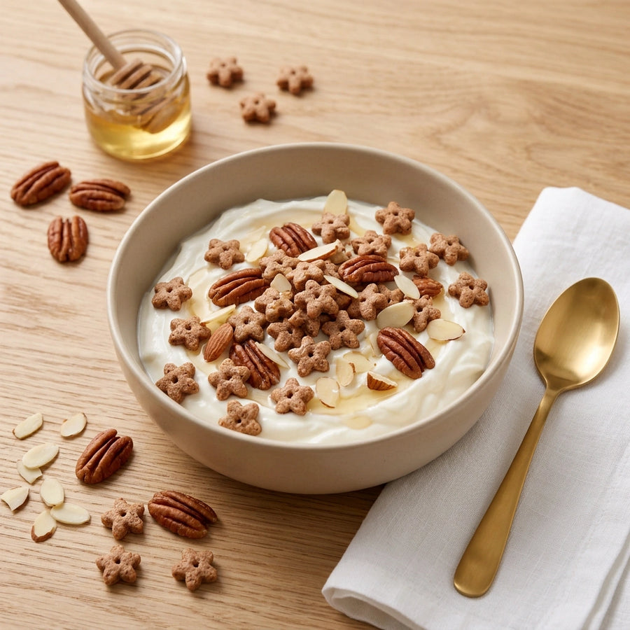 Cinnamon Pecan Greek Yogurt Bowl with QuinoaQuill Cinnamon