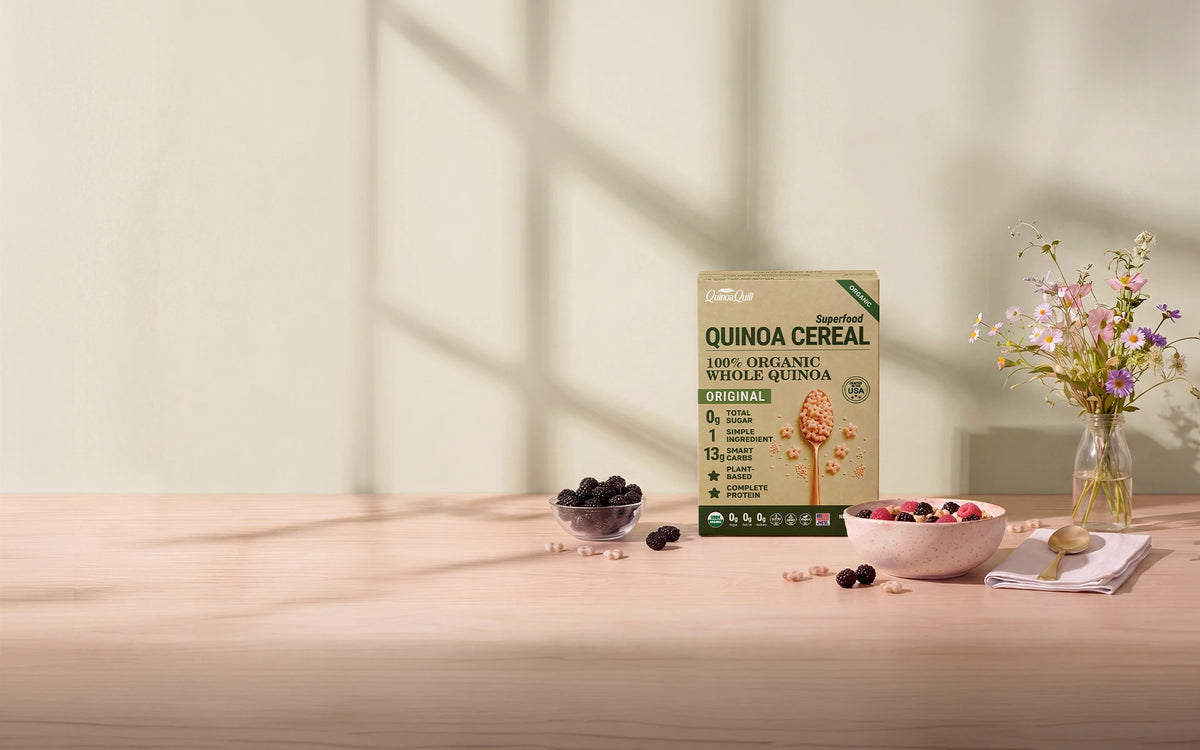 A box of Quinoa Cereal