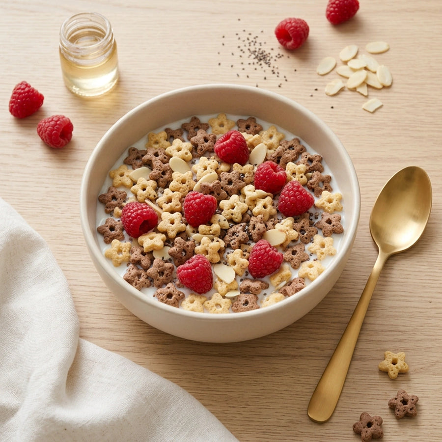 Raspberry Cocoa Quinoa Milk Bowl
