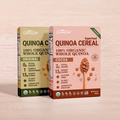 QuinoaQuill Royal Combo Original and Cocoa quinoa cereal boxes